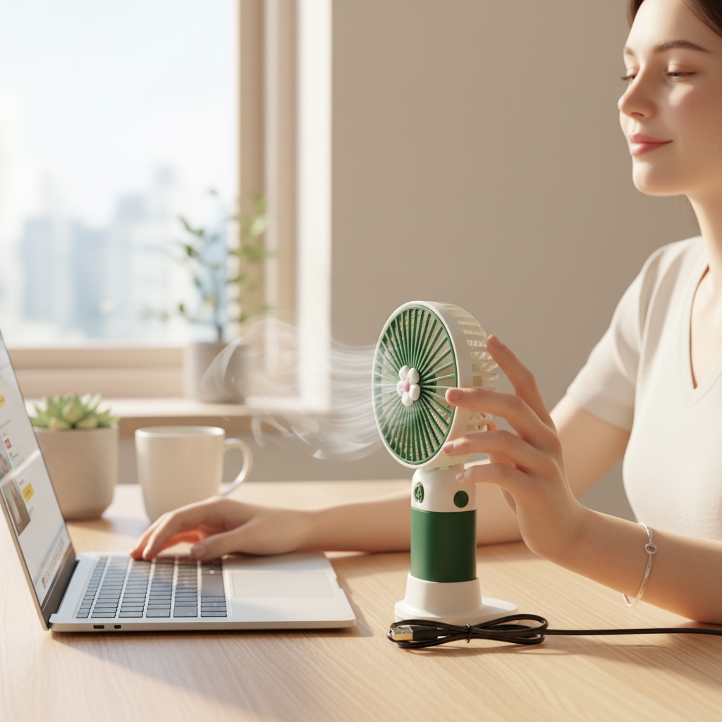 Portable USB Rechargeable Hand Fan image 1